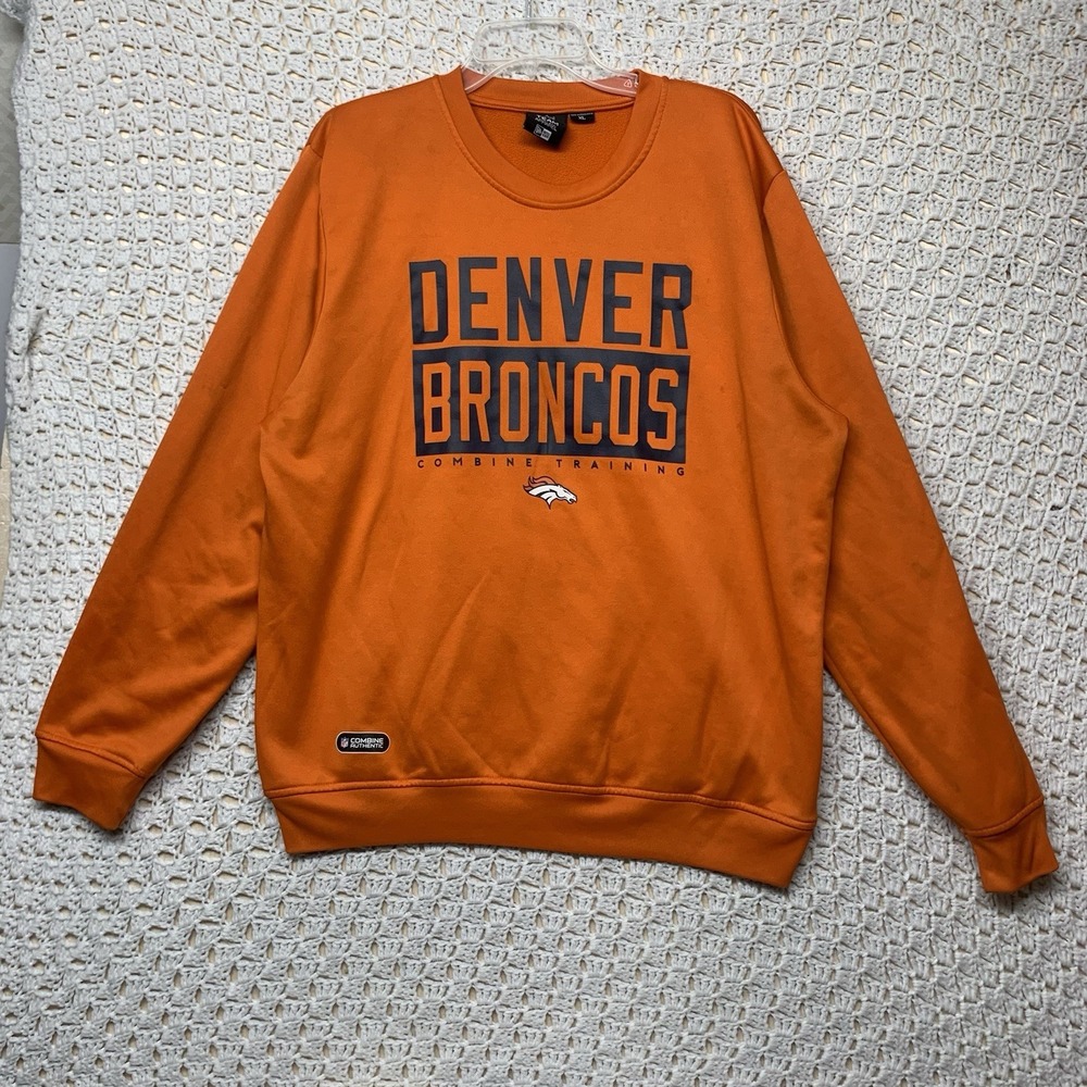 New Era Denver Broncos Orange Crewneck Sweatshirt